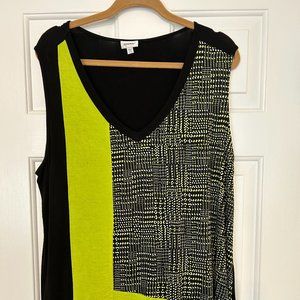 Black and green sleeveless tunic from the Avenue (size 18/20)